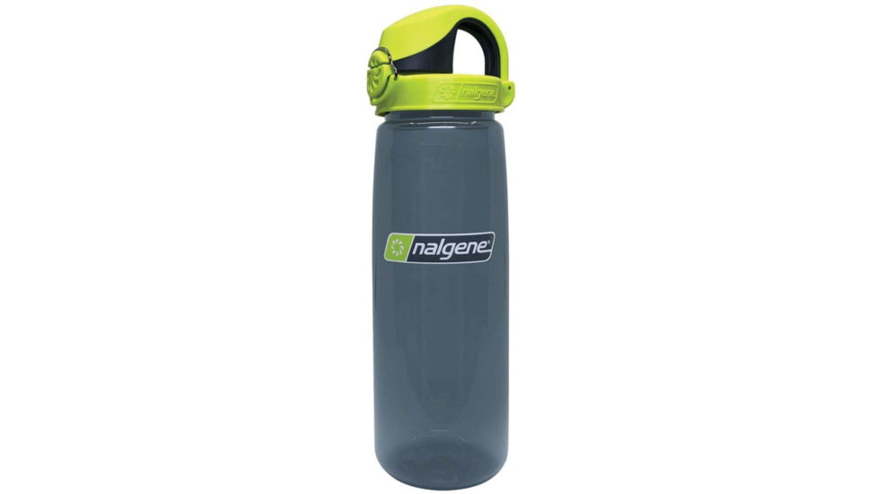 Nalgene On-The-Fly Lock-Top Sustain Bottle, 24 oz, Charcoal with Lime Cap, 24oz, 5565-1824