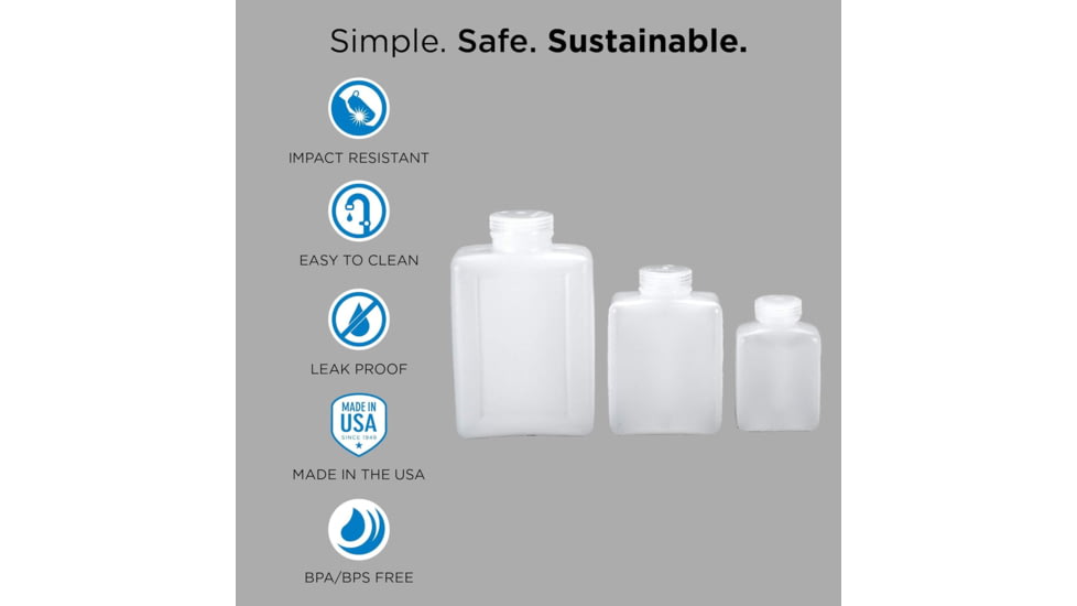 Nalgene Square HDPE Bottle, 2oz, Clear, NAL-562114-0002