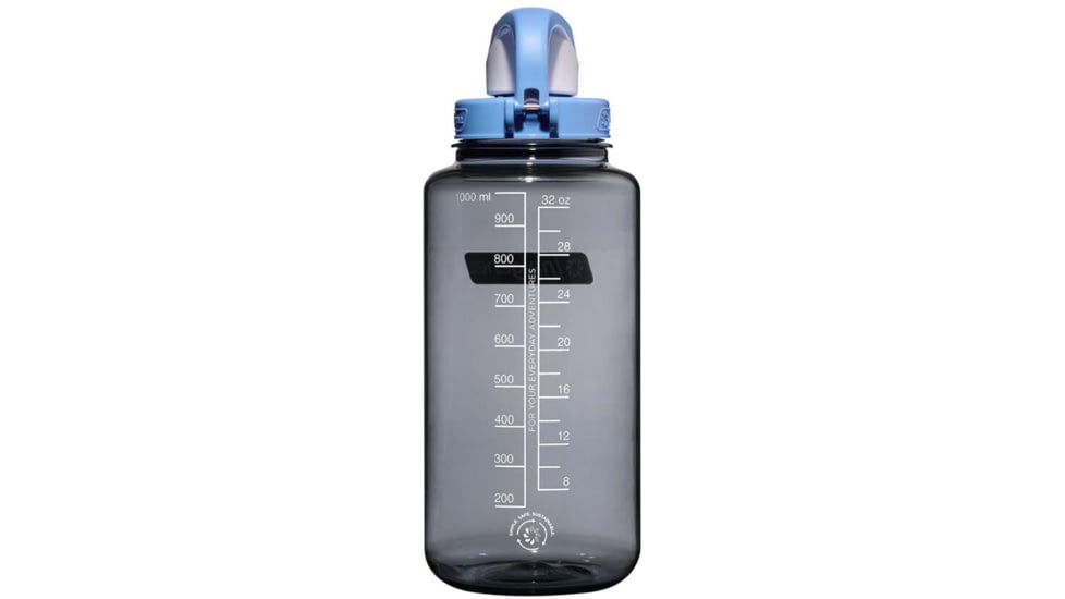 Nalgene Wide Mouth On The Fly Sustain Water Bottle, 16 oz, Gray with Seaport Cap, 32oz, 1791-2005