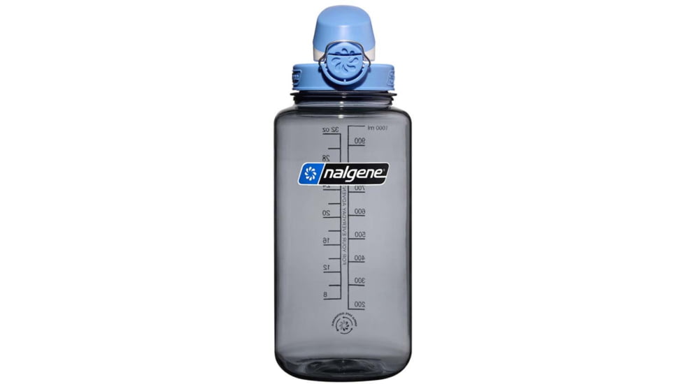 Nalgene Wide Mouth On The Fly Sustain Water Bottle, 16 oz, Gray with Seaport Cap, 32oz, 1791-2005