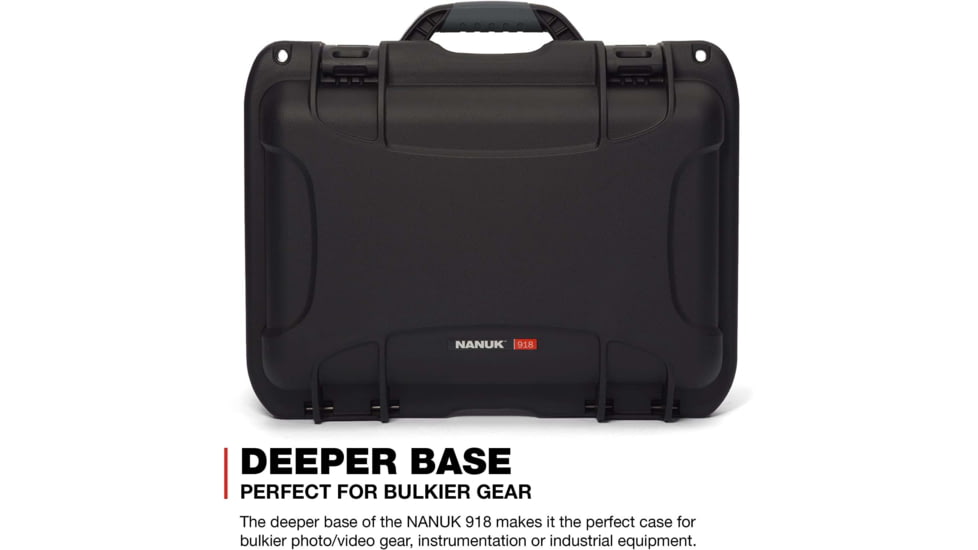 Nanuk 918 Case with Lid Organizer and Divider, Black, 918S-060BK-0A0
