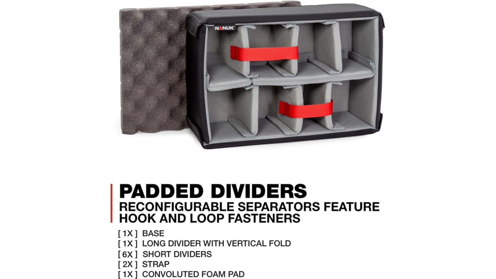 Nanuk 918 Case with Lid Organizer and Divider, Black, 918S-060BK-0A0