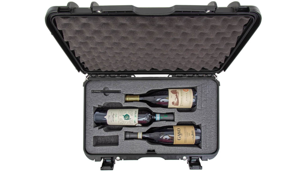 Nanuk 935 Case with Foam Insert for 3 Wine Bottles, Black, 935S-080BK-0A0-20192