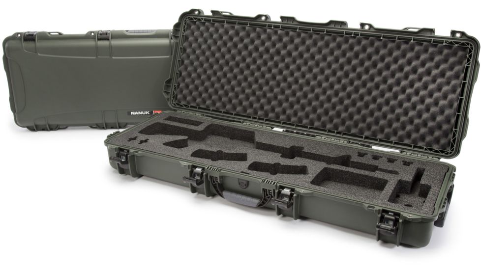 Nanuk 990 Hard Case w/ Foam Insert for AR, 47.1in, Olive, 990S-081OL-0A0-14098