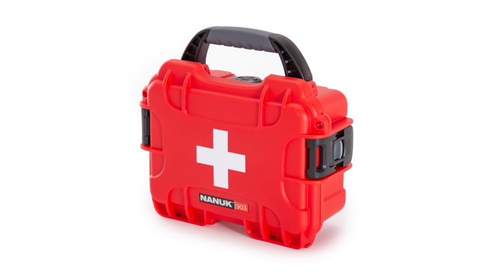 Nanuk Case 903 w/First Aid Logo, Red, Small, 903S-000RD-PA0-FSA01