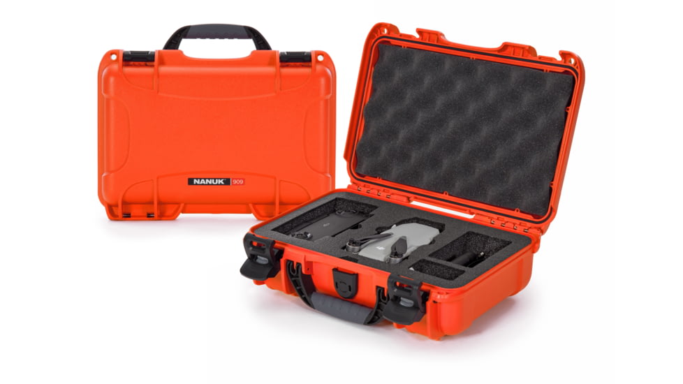 Nanuk Case 909 w/foam insert for DJI Mavic Mini, Orange, Small, 909-MAVM3