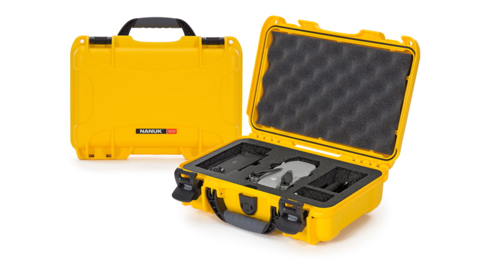Nanuk Case 909 w/foam insert for DJI Mavic Mini, Yellow, Small, 909-MAVM4