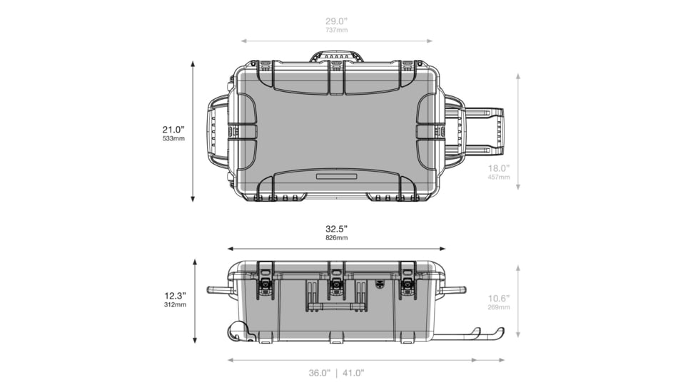 Nanuk 963 Protective Hard Case, 32.5in, Black, Large, 963S-000BK-0A0