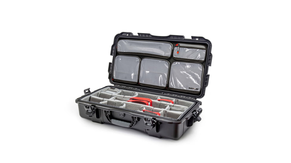 Nanuk Case 980 w/Lid Organizer, w/Divider, Black, Medium, 980S-060BK-0A0