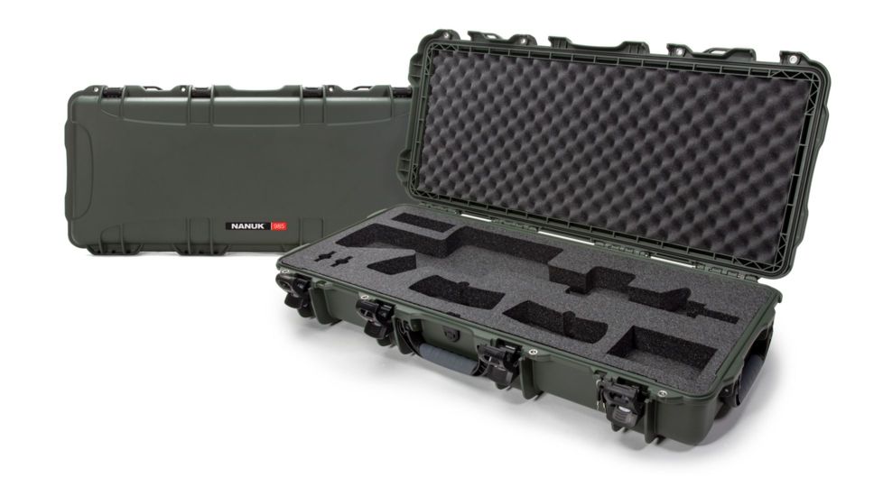 Nanuk 985 Hard Gun Case w/Foam AR, 39.7in, Olive, 985S-081OL-0A0-18249