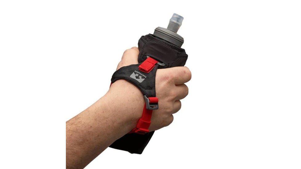 Nathan ExoDraw 2 Insulate Water Bottles, Black/High Risk Red/ Wild Dove, 18oz, NS4868-0524-00