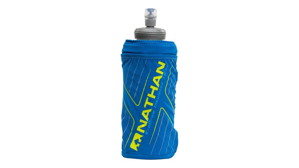 Nathan ExoDraw 2 Insulated Bottle, Deep Water/Vibrant Yellow, 18oz, NS4868-0426-00