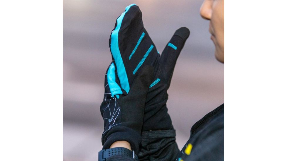 Nathan HyperNight Reflective Convertible Glove/Mitt - Womens, Galaxy Black, Extra Small, NS5511-0465-31