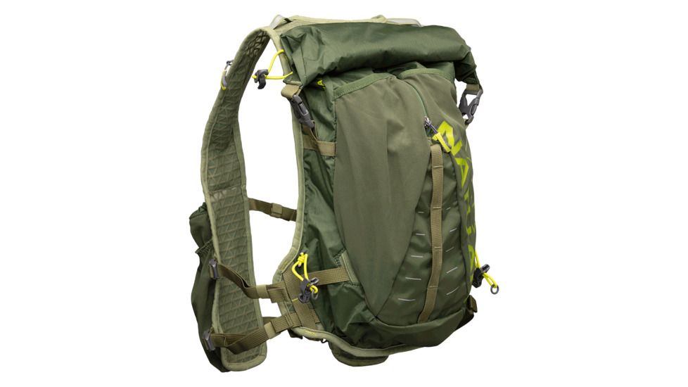 Nathan TrailMix Mens Race Pack, Bronze Green/Mosstone/Nuclear Yellow, 12L, NS4765-0423-00