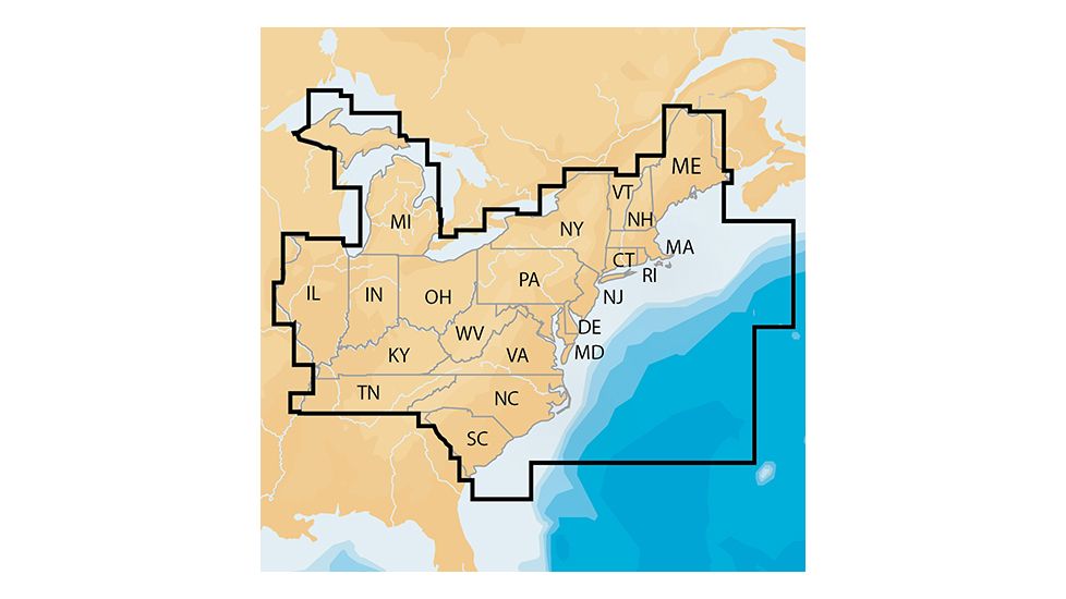 Navionics East, MSD, Lakes &amp; Coast, New Condition, MSD/NAV+EA