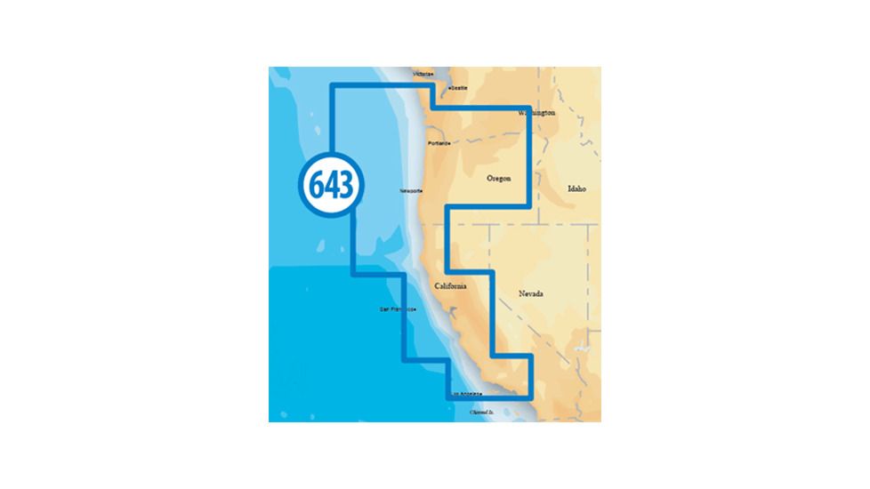 Navionics Platinum+ SD 643 California &amp; Oregon, New Condition NAV-MSD/643P+
