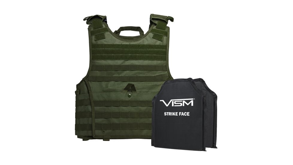 NcSTAR Expert Plate Carrier Vest w/Two 10x12in Rectangle Cut Soft Ballistic Panels, Green, 2XL, BSCVPCVXL2963G-A
