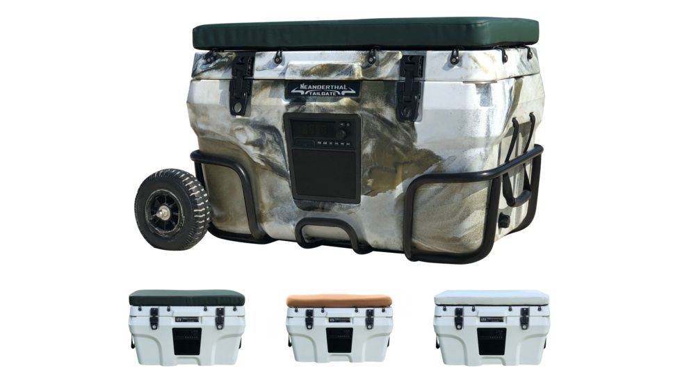 Neanderthal Outdoors Nomad 70 Quart Cooler, Nomad Camo with Green Cushion, White with Green Cushion, White with Tan Cushion, White with White Cushion