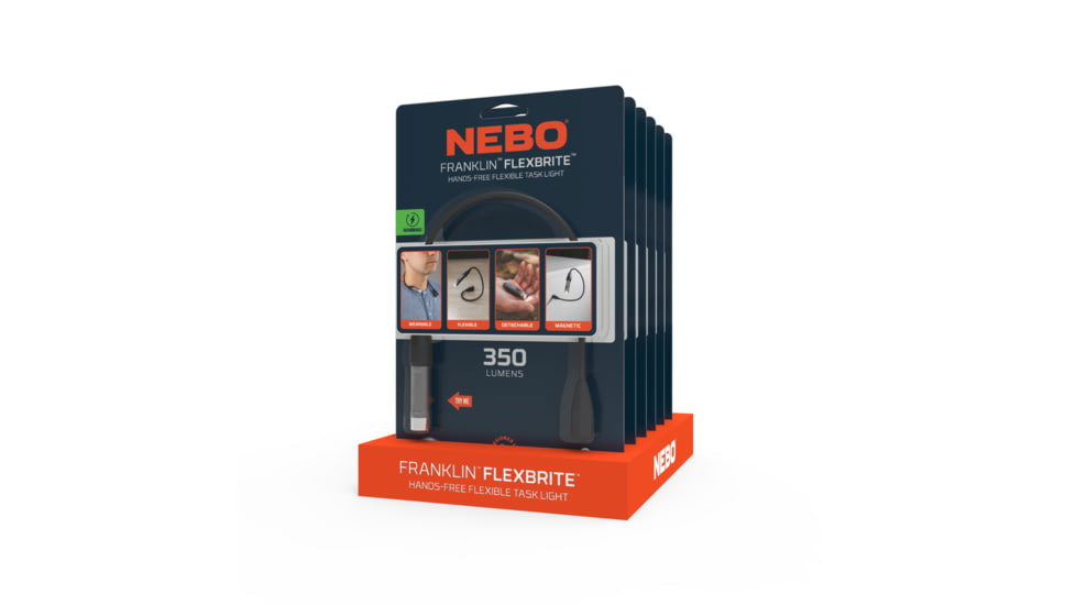 Nebo Franklin Flexbrite USB-C Rechargeable Battery 350 Lumens LED Flashlight