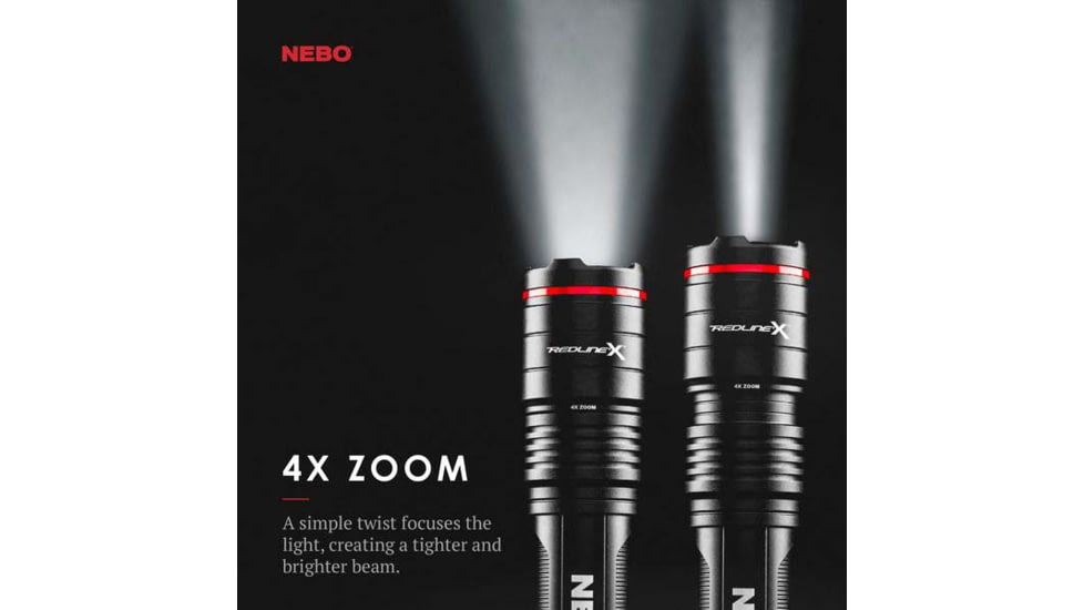 Nebo REDLINE X 1800 Lumen Rechargeable LED Flashlight, Black, NEB-FLT-0008