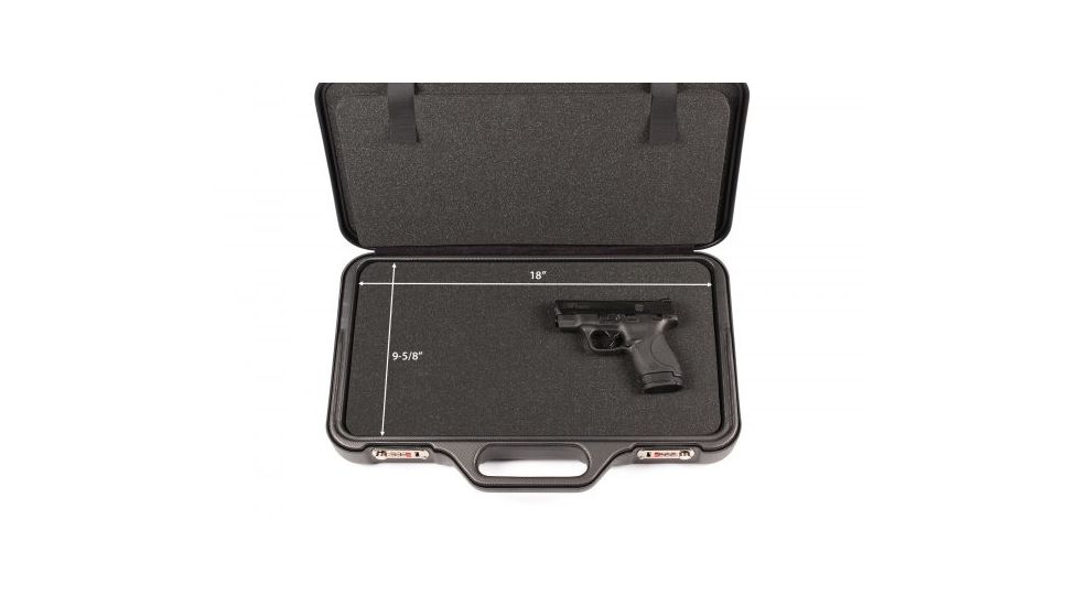 Negrini Compact Two-Sided Hard Gun Case, Black/Black, L19.9in x W14in x D4.7in 3038R/5131