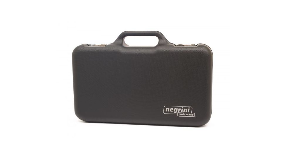 Negrini Compact Two-Sided Hard Gun Case, Black/Black, L19.9in x W14in x D4.7in 3038R/5131