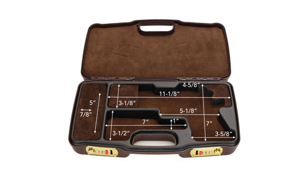 Negrini Hybri-Tech RMR Capable Locking Pistol Case, Brown/Brown, Full Size Pistol, 2039iR/6523