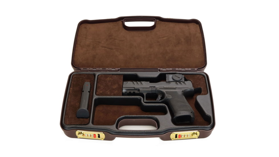 Negrini Hybri-Tech RMR Capable Locking Pistol Case, Brown/Brown, Full Size Pistol, 2039iR/6523