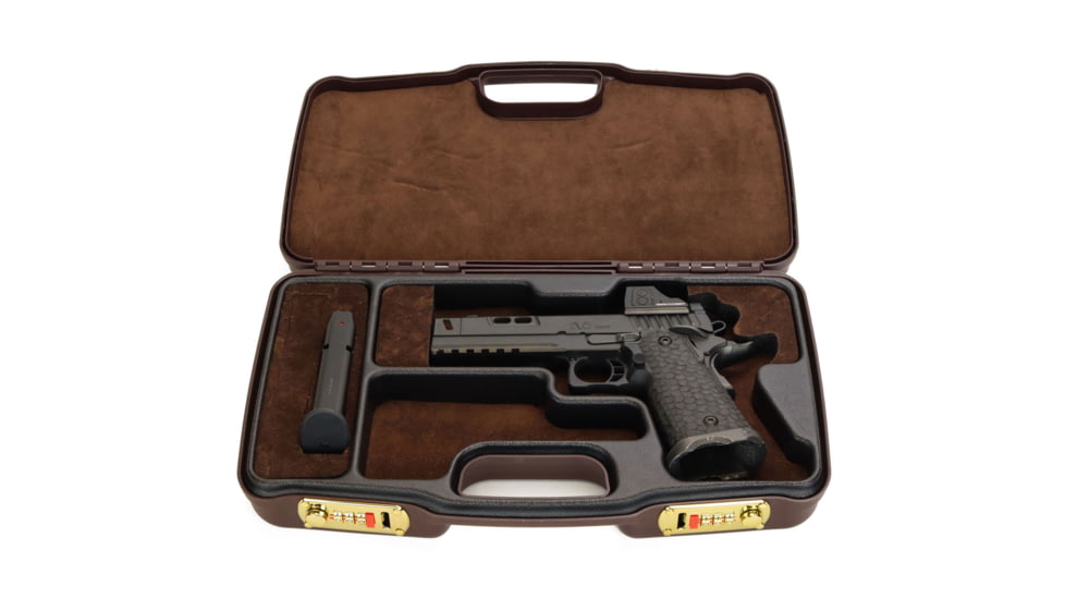 Negrini Hybri-Tech RMR Capable Locking Pistol Case, Brown/Brown, Full Size Pistol, 2039iR/6523