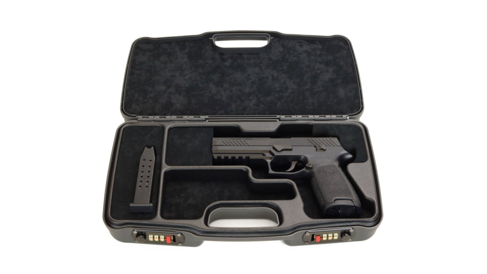 Negrini Hybri-Tech RMR Capable Locking Pistol Case, Gray/Black, Full Size Pistol, 2039iR/6524