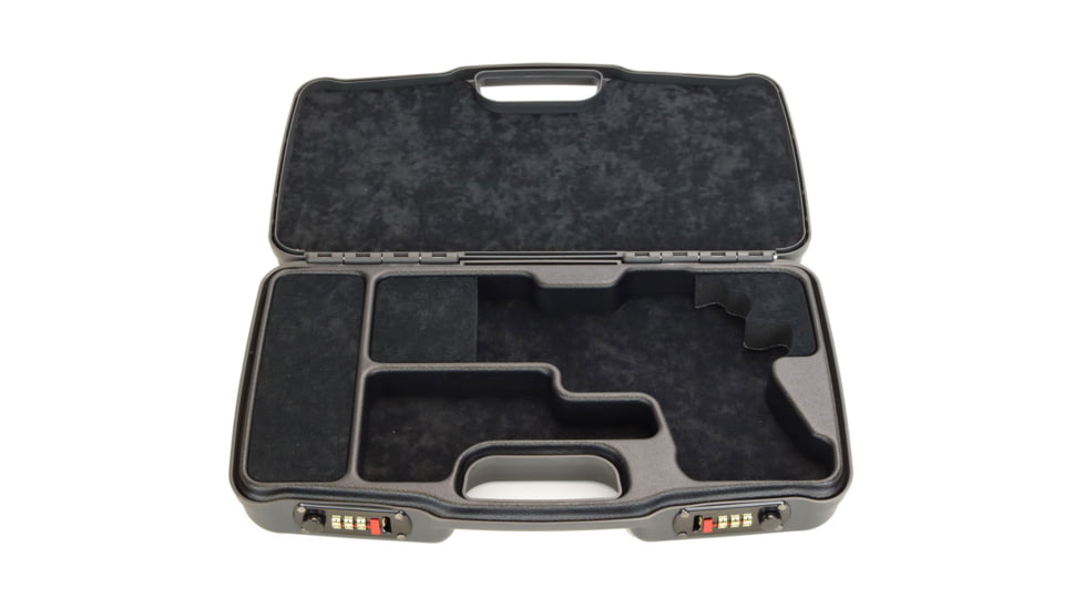 Negrini Hybri-Tech RMR Capable Locking Pistol Case, Gray/Black, Full Size Pistol, 2039iR/6524