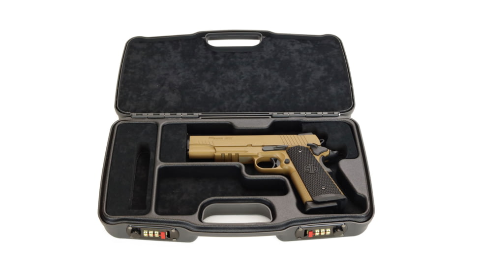 Negrini Hybri-Tech RMR Capable Locking Pistol Case, Gray/Black, Full Size Pistol, 2039iR/6524