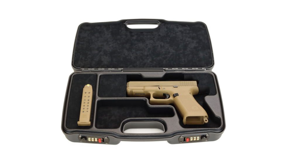 Negrini Hybri-Tech RMR Capable Locking Pistol Case, Gray/Black, Full Size Pistol, 2039iR/6524