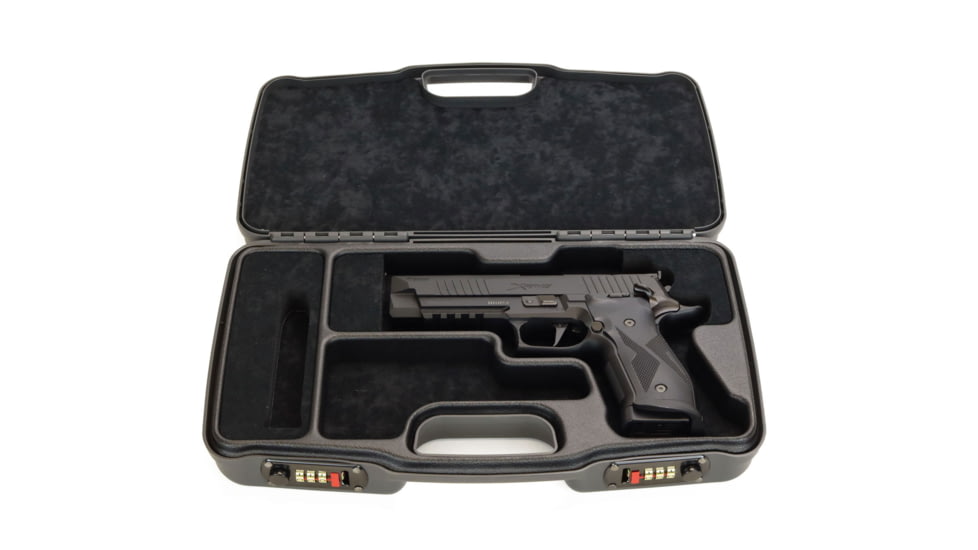 Negrini Hybri-Tech RMR Capable Locking Pistol Case, Gray/Black, Full Size Pistol, 2039iR/6524
