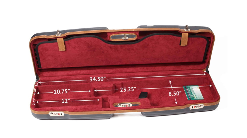 Negrini OU Deluxe Sporting Shotgun Case + Tube Set, Navy/Tobacco Leather/Navy Interior, 1622LX-TUBE/5228