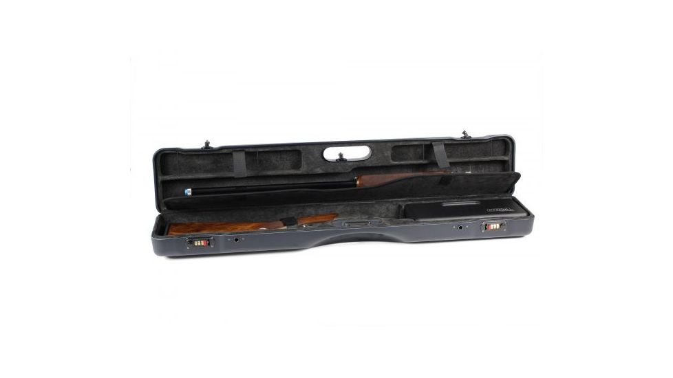 Negrini OU/SxS/Auto/Pump UNICASE Luxury Travel Shotgun Case, Navy Blue/Grey Interior, L37.50in x W7in x D5in 16406LR-UNI/5590