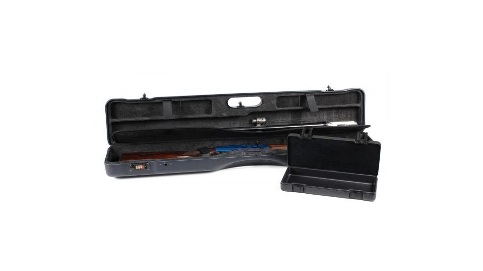 Negrini OU/SxS/Auto/Pump UNICASE Luxury Travel Shotgun Case, Navy Blue/Grey Interior, L37.50in x W7in x D5in 16406LR-UNI/5590