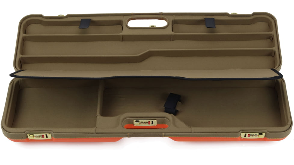 Negrini Wings OU/SxS Deluxe Hunting Combo Shotgun Case, 32.125x8.875x5in, Blaze Orange/Khaki, 819129015303