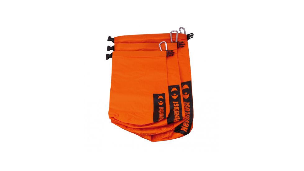 Neverlost Dry Bag Set, 3 Piece, Black/Orange, Set of 3 in 4,6 and 8 lts. 6143