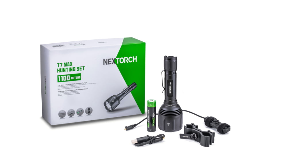 Nextorch T7 Max Long Range Hunting Kit, 1,200m Throw, Black, T7 MAX HUNTING SET