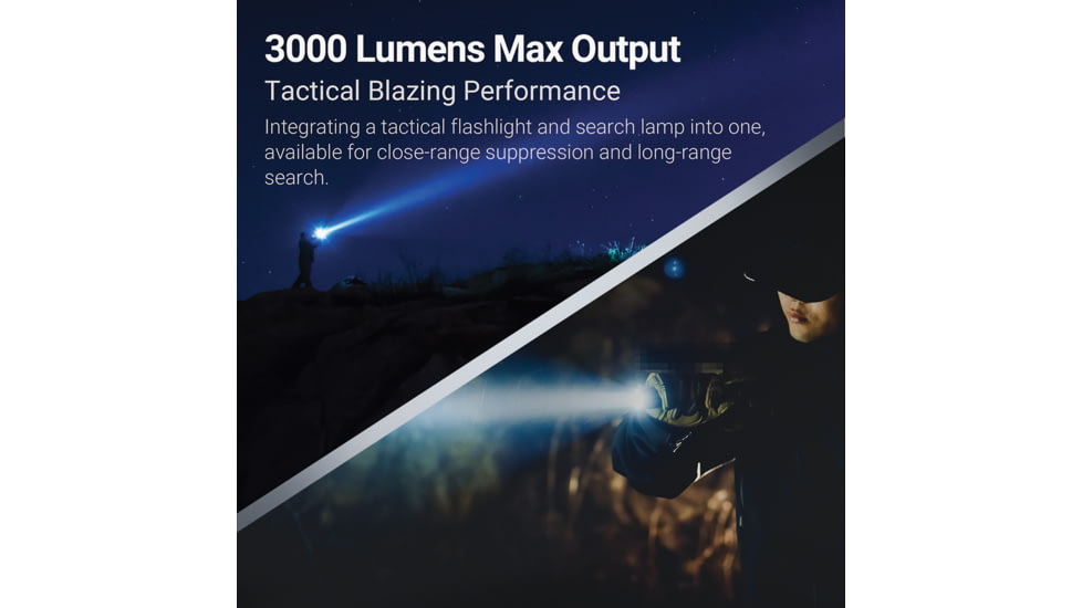 Nextorch TA30C Max LED Tactical Flashlight, Lithium Ion, White, 3000 Lumens, Black, PS520117