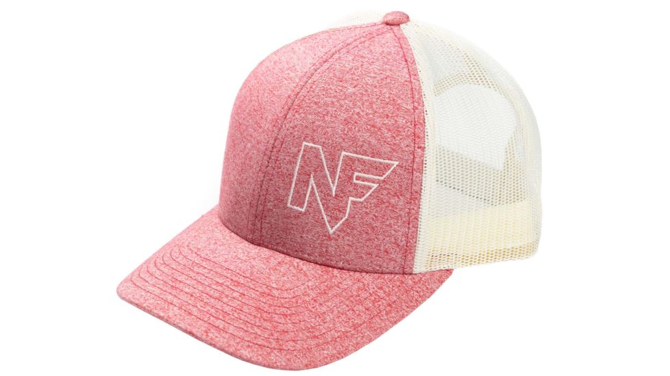 NightForce Trucker Hat, Low Profile, w/ NF Offset Logo, Red Heather, Small, A522-S