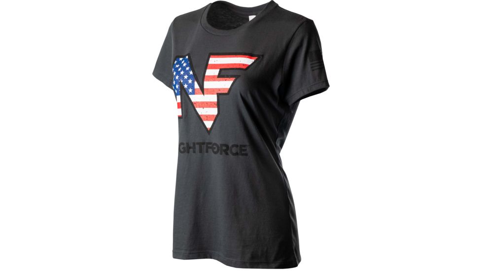 NightForce Womens T-Shirt, NF Flag Logo, Heather Grey, Medium, A537-M