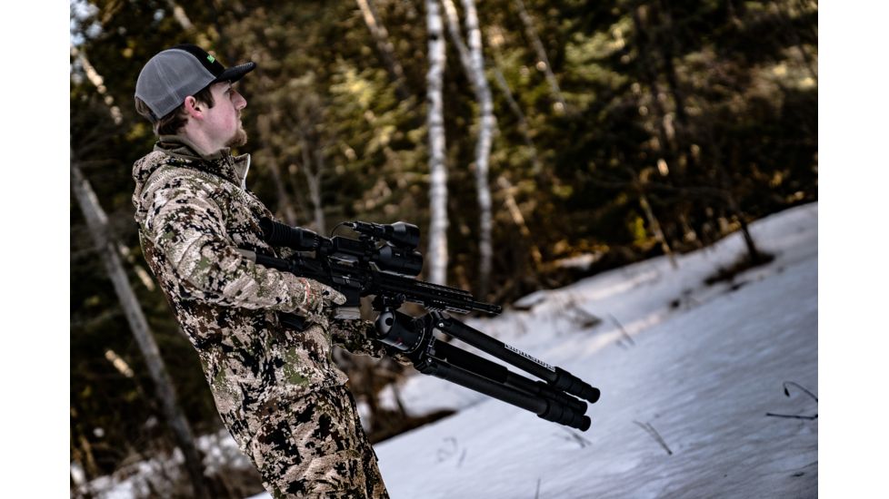 NightSnipe Elite Hunter Carbon Fiber Shooting Tripod, NS67 Ball Head and NightSnipe Picatinny Rail Mount Combo Kit, EHNS67-2288