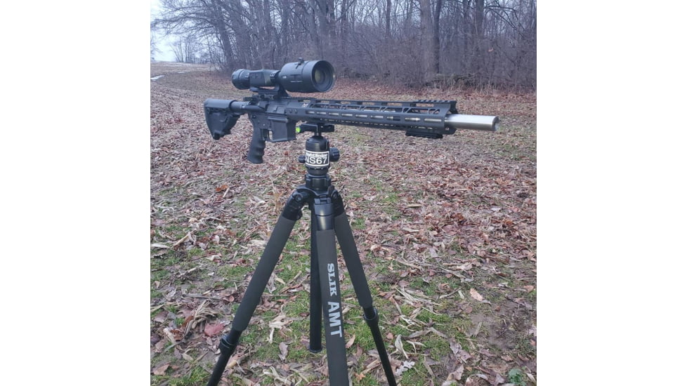 NightSnipe Slik Pro 700 DX Aluminum Tripod, NightSnipe NS67 Ball Head and NightSnipe Picatinny Rail Mount Combo Kit, Black, SLIK-NS67-9072