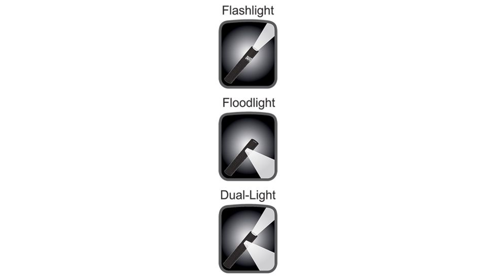 Nightstick Dual-Switch Dual-Light 2AAA Flashlight,90 Lumens,Black NSP-1400B