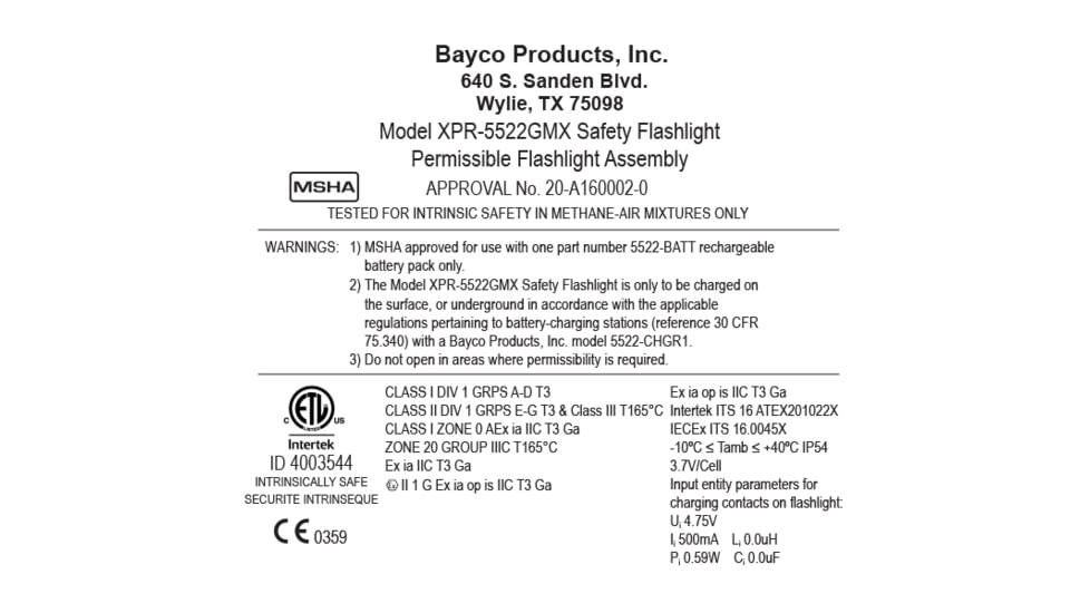 Nightstick Intrinsically Safe Permissible Dual-Light Flashlight w/Dual Magnets - Rechargeable, Green, XPR-5522GM