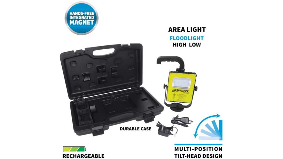 Nightstick Intrinsically Safe Rechargeable LED Scene Light w/Magnetic Base, Green/Black, XPR-5592GX