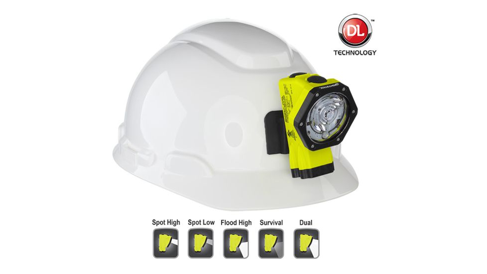 Nightstick IS Rechargeable Multi-Function No-Band Headlamp w/ Heavy-Duty Rubber Hard Hat Mount, Green, XPR-5561GC