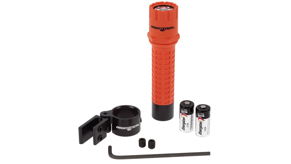 Nightstick Tactical Fire LED Flashlight w/Multi-Angle Helmet Mount,180 Lumens,Red FDL-300R-K01